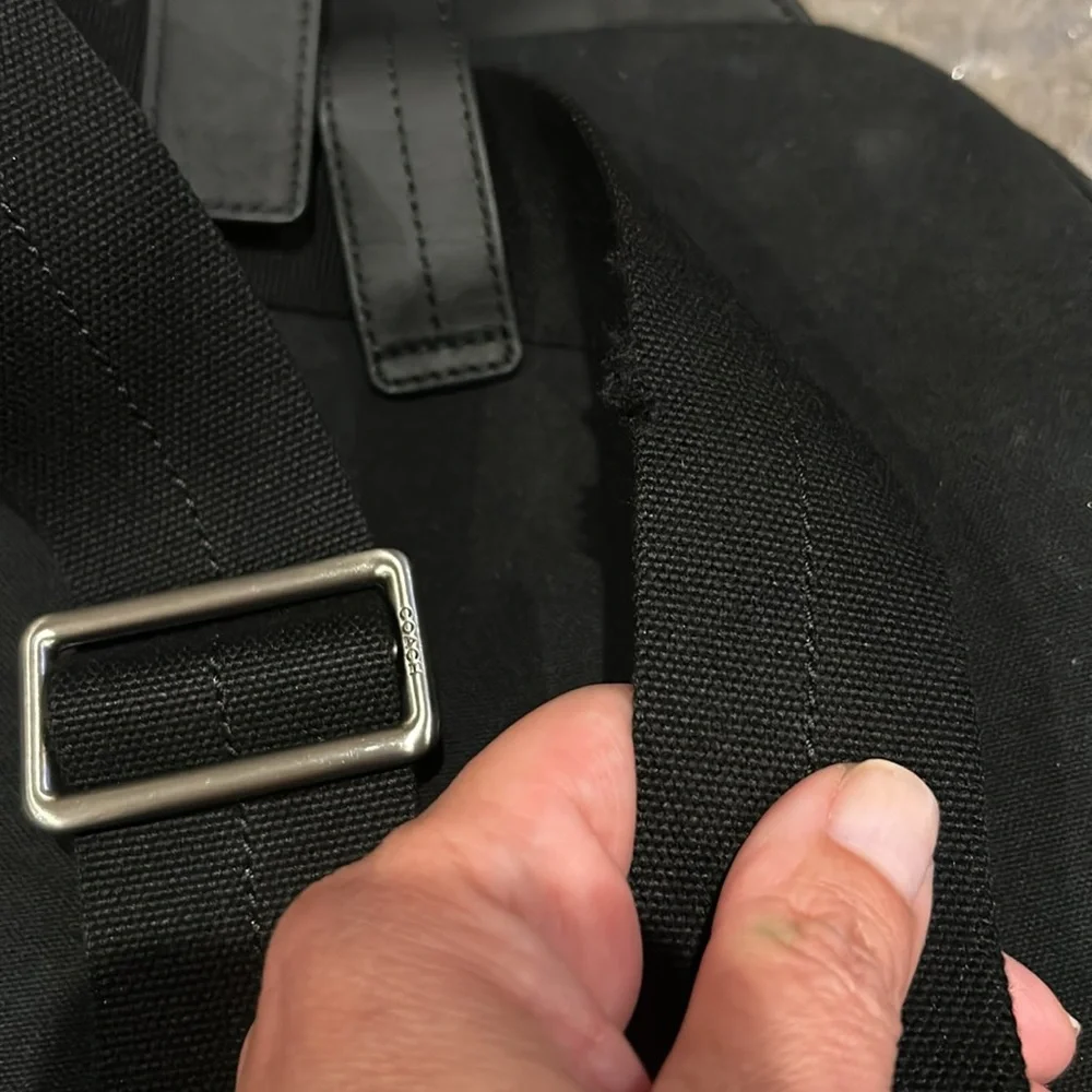 NWT Coach “CCV Utility Pack” Back Pack Black Genuine Leather & Canvas 19X12 - Picture 14 of 15